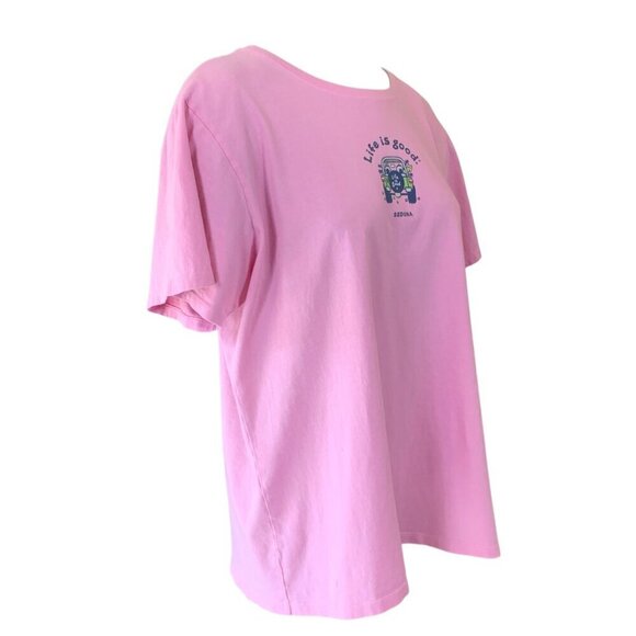 Life Is Good Graphic Tee/T-Shirt 100% Cotton Crew Neck Sz XXL Pink #339J - Picture 2 of 12